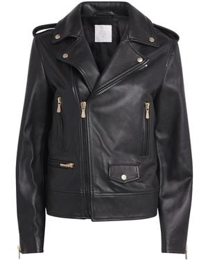 Eleventy Biker Leather Jacket - Black