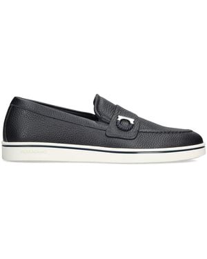 Ferragamo Leather Tancredi Loafers - Blue