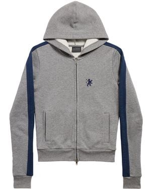 Balenciaga Cotton Lion Zip-Up Hoodie - Grey