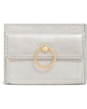 Claudie Pierlot Metallic Leather Anouck Card Holder - White