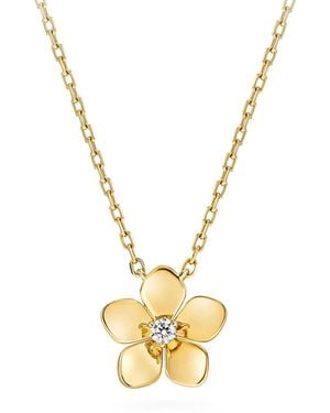 Graff And Diamond Mini Wild Flower Pendant Necklace - Metallic