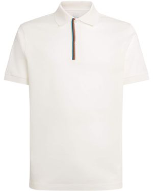 Paul Smith Cotton Artist Stripe Polo Shirt - White