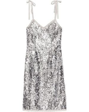 Prada Sequin-Embellished Mini Dress - White
