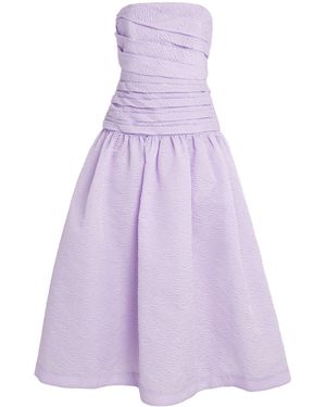Rachel Gilbert Strapless Sophia Midi Dress - Purple