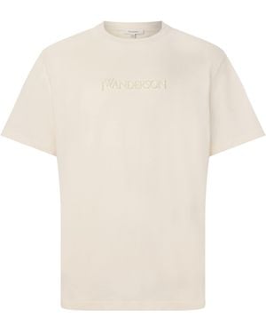 JW Anderson Cotton Logo Embroidered T-Shirt - White