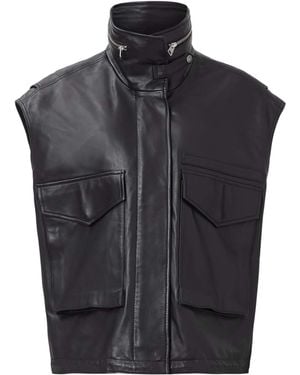 AllSaints Lambskin Clay Gilet - Black