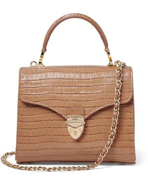Aspinal of London Midi Leather Mayfair Top-Handle Bag - Brown