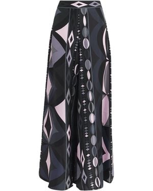 PUCCI Silk Wide-Leg Pants - Black
