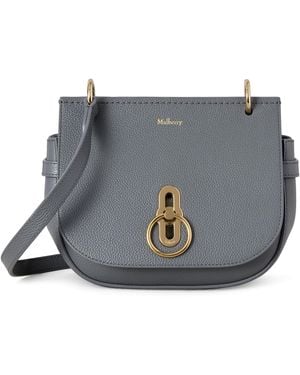 Mulberry Small Leather Amberley Satchel Cross-Body Bag - Grey