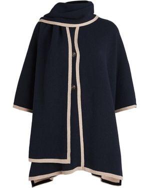 Barbour Knitted River Scarf And Cape - Blue