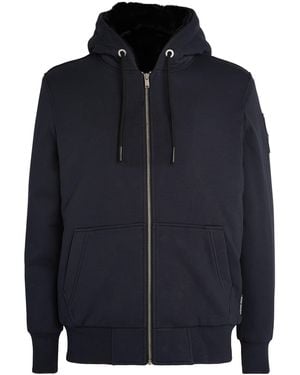 Moose Knuckles Padded Zip-Front Hoodie - Blue
