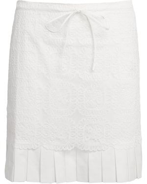 Claudie Pierlot Lace Pleated Mini Skirt - White