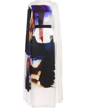 ROKSANDA Silk Belted Razi Maxi Dress - Blue