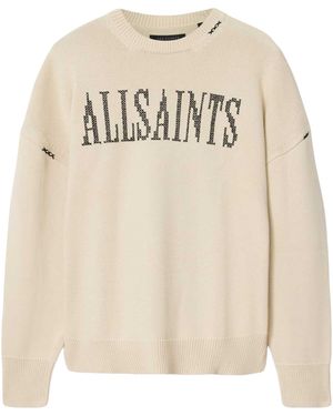 AllSaints Organic Cotton Crossed Jumper - White