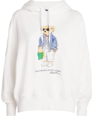 Polo Ralph Lauren Fleece Polo Bear Hoodie - White