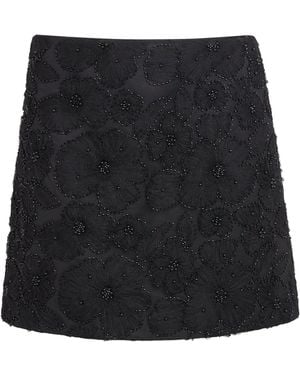 Veronica Beard Embellished Olenna Mini Skirt - Black