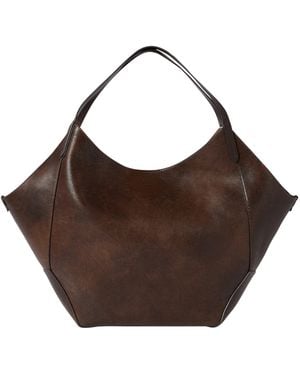 Brunello Cucinelli Reversible Calfskin Bc Duo Tote Bag - Brown