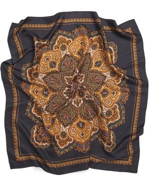 Sandro Silk Printed Scarf - Black