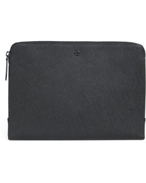 Harrods Saffano Leather Laptop Pouch - Black