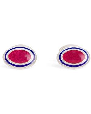Deakin & Francis Sterling And Enamel Oval Cufflinks - Pink