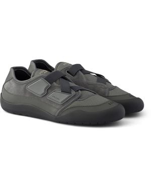 Prada Leather-Mesh Speedrock Trainers - Black