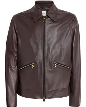 Paul Smith Nappa Leather Jacket - Brown