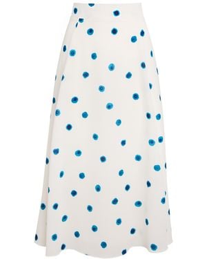 Edeline Lee Organic Cotton-Blend Cross Midi Skirt - Blue