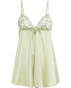 Coco De Mer Laurel Babydoll Slip Dress - Green