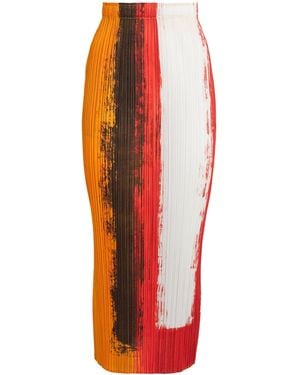 Pleats Please Issey Miyake Jump Midi Skirt - Red