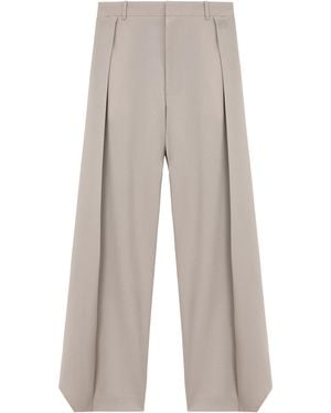 Loewe Wool-Blend Pleated Trousers - Grey