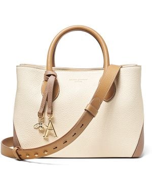 Aspinal of London Medium Leather London Tote Bag - Natural