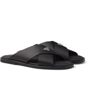 サンダル PRADA Leather Crossover Sandals Leather Leather crisscross sandals | PRADA
