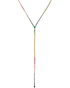 SHAY Diamond And Mixed Gemstone Threads Necklace - Metallic