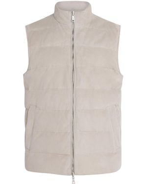 Eleventy Suede Reversible Gilet - Gray