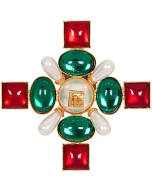 Balmain Baroque Brooch - Red