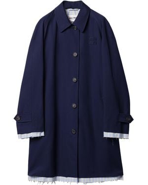 Miu Miu Cotton Poplin Coat - Blue