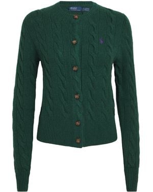 Polo Ralph Lauren Wool-Cashmere Cable-Knit Cardigan - Green