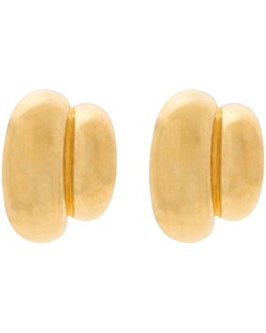 Saint Laurent Double Domed Clip-On Earrings - Natural