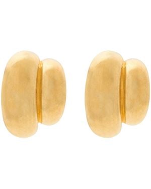 Saint Laurent Double Domed Clip-On Earrings - Natural