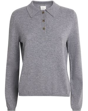 Almada Label Cashmere Minou Polo Sweater - Gray