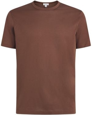Sunspel Supima Cotton Classic T-Shirt - Brown