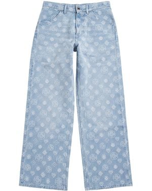CASABLANCA Monogram Relaxed Jeans - Blue