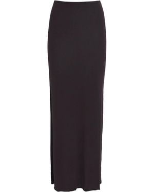Skims Sheer Modal Maxi Skirt - Black