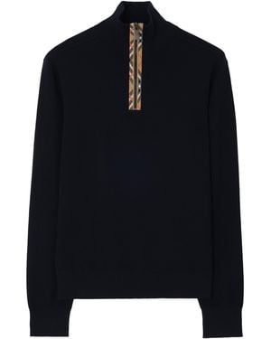Burberry Wool Quarter-Zip Jumper - Black
