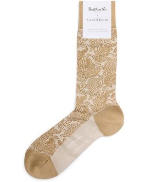 Pantherella X Sanderson Cotton-Blend Cantaloupe Socks - Natural