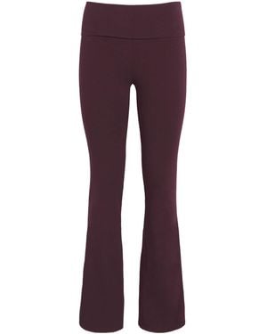 Skims Cotton-Blend Jersey Foldover Pants - Purple