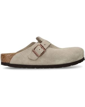 Birkenstock Suede Boston Clogs - Brown