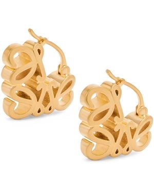 Loewe Bombé Anagram Hoop Earrings - Metallic