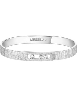 Messika Move Noa Diamond And Chiselled Bangle - White
