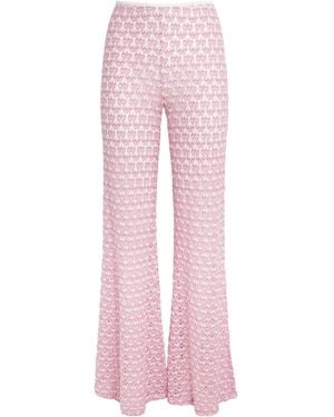 Missoni Metallic Wide-Leg Trousers - Pink
